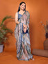 Vasthrlay Brown Womens Linen Ready To Wear Saree