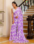 Vasthrlay Georgette Printed Unstitched Lavender Saree