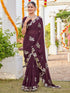 Vasthrlay Georgette Embroidery Dark Saree