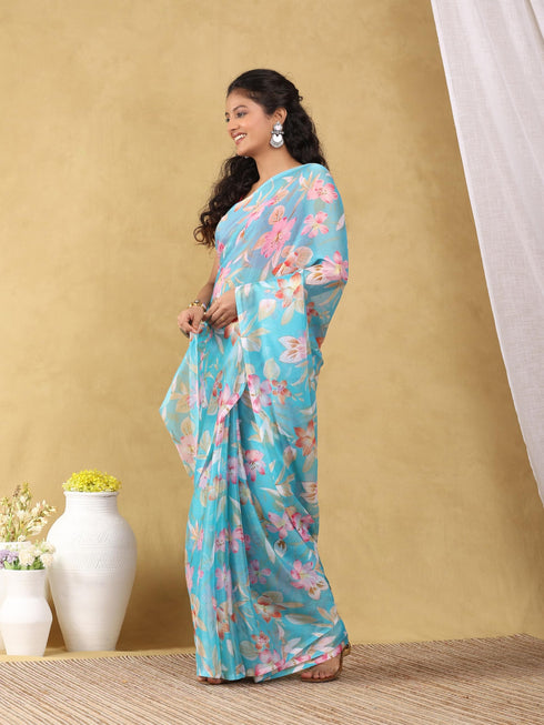 Vasthrlay Chiffon Floral Saree