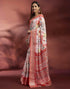 Vasthrlay Womens Printed Unstitched Navy Blue Saree