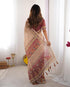 Vasthrlay Handloom Beige Blue Traditional Saree