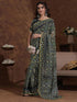 Vasthrlay Georgette Printed Blue Saree