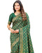 Vasthrlay Womens Weaving Unstitched Dark Green Saree