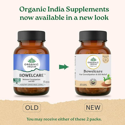 Organic India Bowel Care - 60 Capsules Bottle
