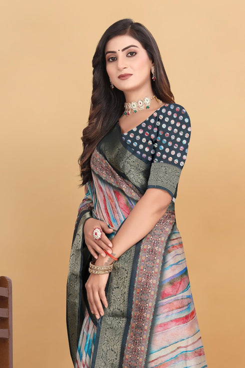 Vasthrlay Kanjivaram Elephant Unstitched Saree