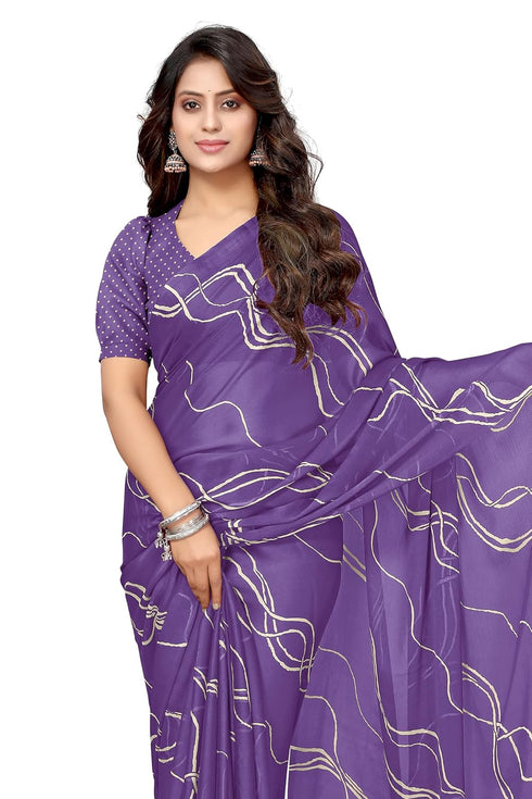 Vasthrlay Fashion Georgette Geometric Dusty Ethnic Wear