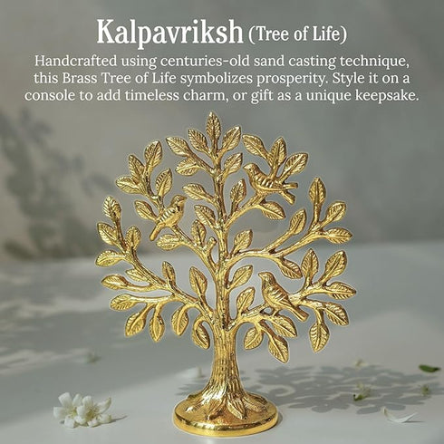 BEHOMA 100% Pure Brass Kalpvriksh Tree with Birds