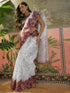 Vasthrlay Womens Printed Unstitched Beige Saree