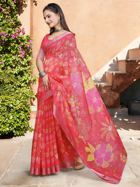 Vasthrlay Elephant Printed Unstitched Sai Ethnic Wear