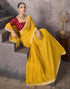 Vasthrlay Georgette Embroidery Unstitched Yellow Saree