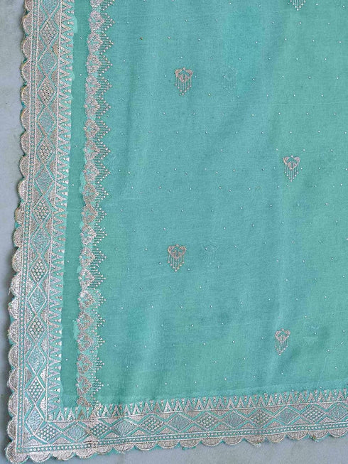 Vasthrlay Embroidery Pink Saree