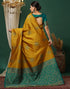Vasthrlay Banarasi Jacquard Unstitched Teal Saree