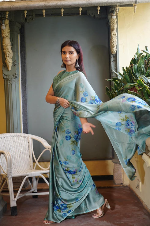 Vasthrlay Fashion Chiffon Printed Dusty Ethnic Wear