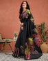 Vasthrlay Womens Printed Unstitched White Saree