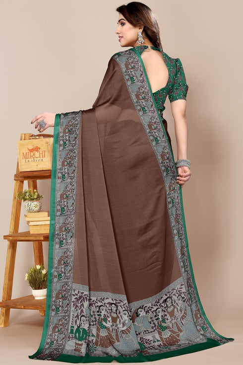 Vasthrlay Fashion Chiffon Georgette Teal Ethnic Wear