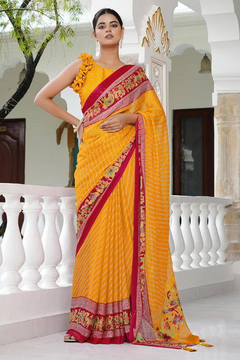 Vasthrlay Fashion Chiffon Printed Lightweight Ethnic Wear