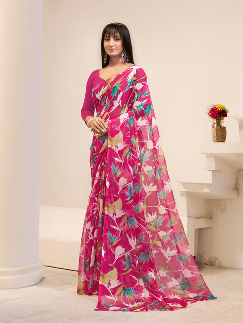 Vasthrlay Chiffon Floral Saree