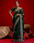 Vasthrlay Embroidery Scalloped Unstitched Maroon Saree