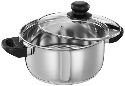 Solimo Stainless Steel Induction Bottom Dutch Oven With Glass Lid