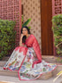 Vasthrlay Shimmer Printed Unstitched Light Green Saree