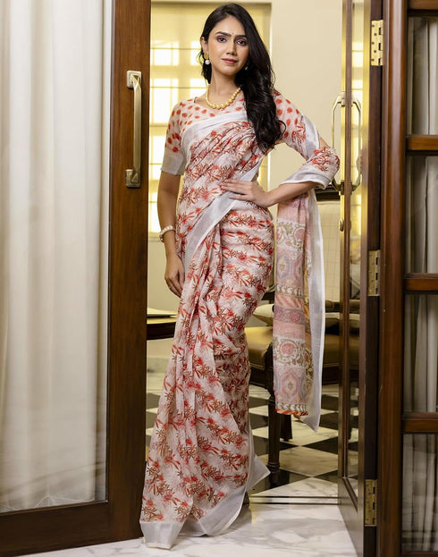 Vasthrlay Womens Cotton Unstitched Teal Saree
