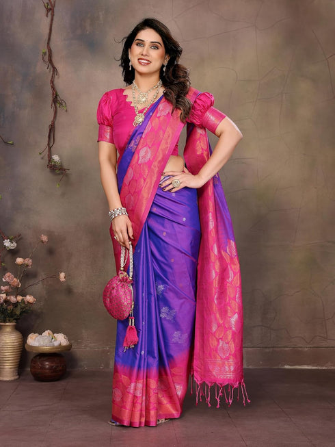Vasthrlay Kanjivaram Saree Banarasi Blouse Wedding