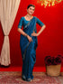 Vasthrlay Shimmer Scalloped Unstitched Maroon Saree