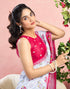 Vasthrlay Womens Printed Unstitched Wine Saree