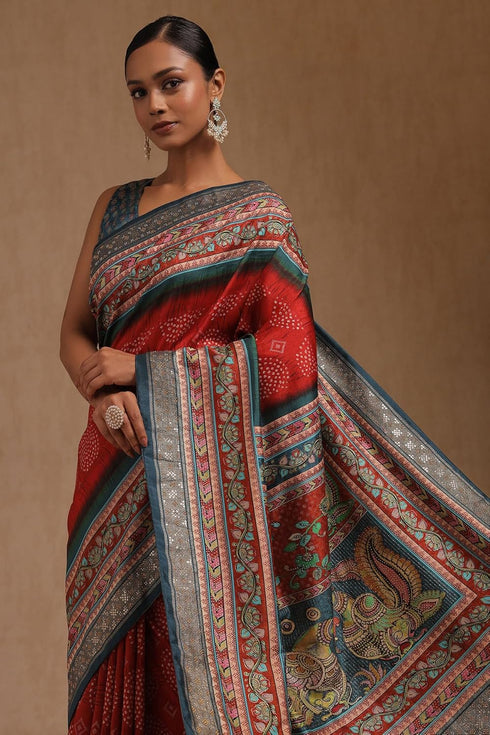 Vasthrlay Dola Kalamkari Saree