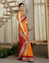 Vasthrlay Georgette Embroidery Unstitched Turmeric Yellow Saree
