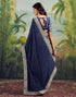 Vasthrlay Georgette Embroidery Unstitched Purple Saree