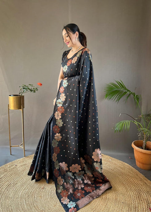 Vasthrlay Women's Paithani Ethnic Unstitched Saree