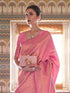 Vasthrlay Jaquard Traditional Unstitch Pink Ethnic Wear