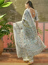 Vasthrlay Womens Printed Beige Multicolour Saree With Unstitched Blouse Piece