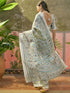 Vasthrlay Womens Printed Unstitched Beige Saree