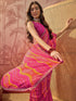 Vasthrlay Chiffon Bandhani Multicolour Saree With Unstitched Blouse Piece