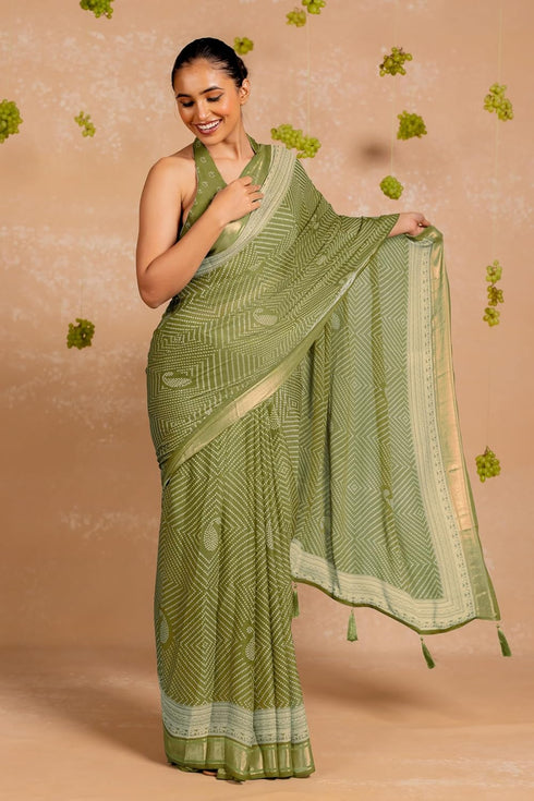 Vasthrlay Fashion Georgette Bandhani Printed Ethnic Wear
