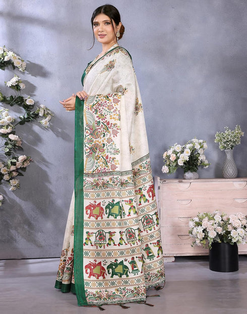 Vasthrlay Printed Unstitched Saree Az Ya Shaadi