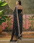 Vasthrlay Scalloped Embroidery Unstitched Lime Green Saree