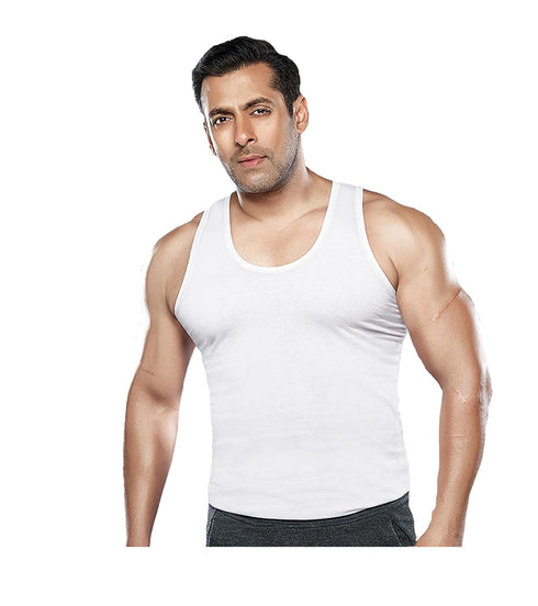 Dixcy Scott Men's Seleveless Cotton Vest Pack of 10 ( Sizes :95 cm) White