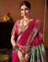 Vasthrlay Womens Paithani Unstitched Pink Saree