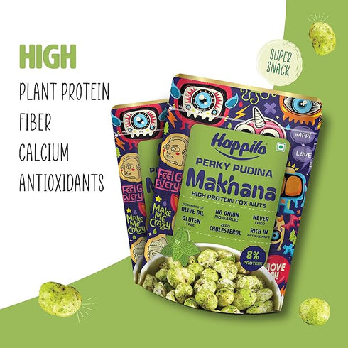 Happilo Premium Super Snack Makhana Perky Pudina