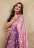 Vasthrlay Jacquard Embroidery Unstitched Purple Ethnic Wear