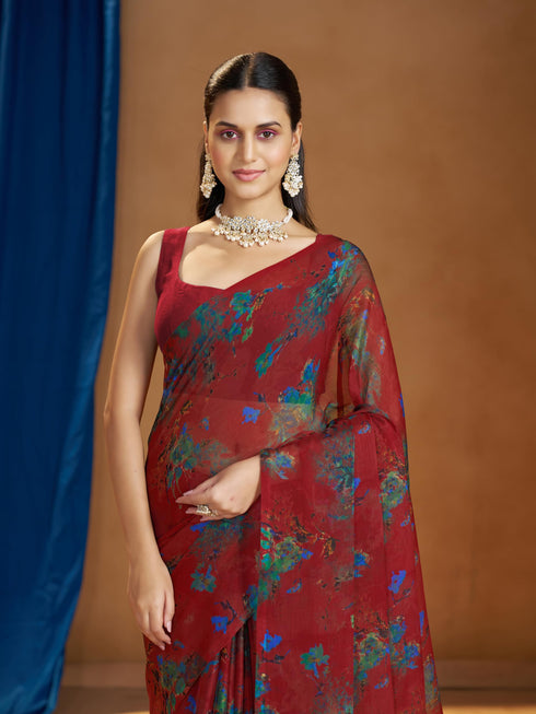 Vasthrlay Chiffon Floral Saree