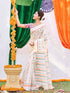 Vasthrlay Tricolor Printed White1 White Saree