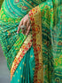 Vasthrlay Bandhani Embroidery Red Saree