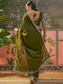 Vasthrlay Sequins Embroidery Unstitched Maroon Saree