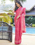 Vasthrlay Chanderi Bandhani Unstitched White Saree