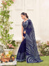 Vasthrlay Womens Abstract Unstitched Off White Saree